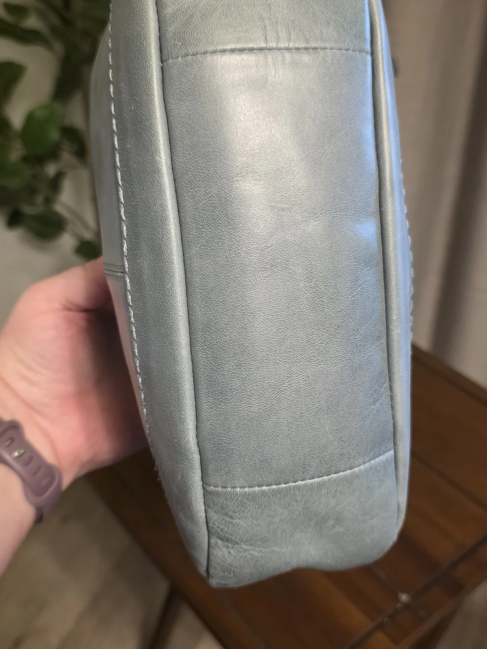 Frye Melissa Blue Leather Shoulder Bag - Picture 7 of 8